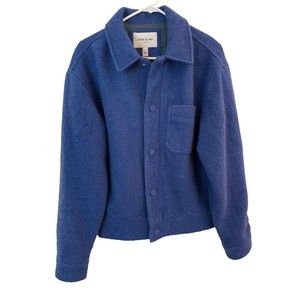 River Island‎ London Blue Jacket Wool Blend Size Small